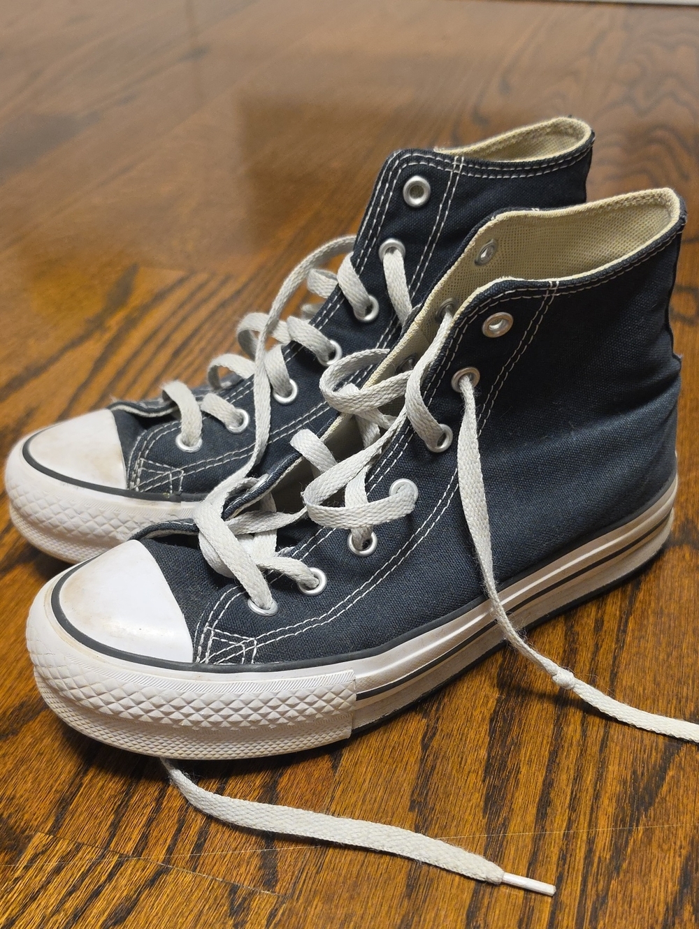 Converse High-Top Kids Sneakers - Navy and White